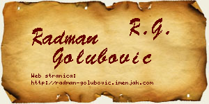 Radman Golubović vizit kartica